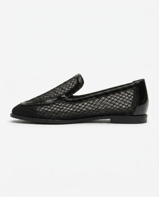 Nerina Patent-Trim Mesh Loafer in Black by VIVACE – product image 2