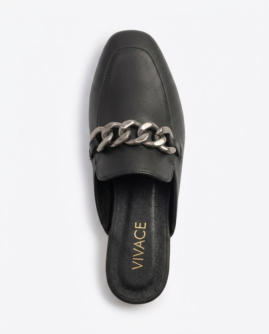 Clarita Chain Loafer Mule