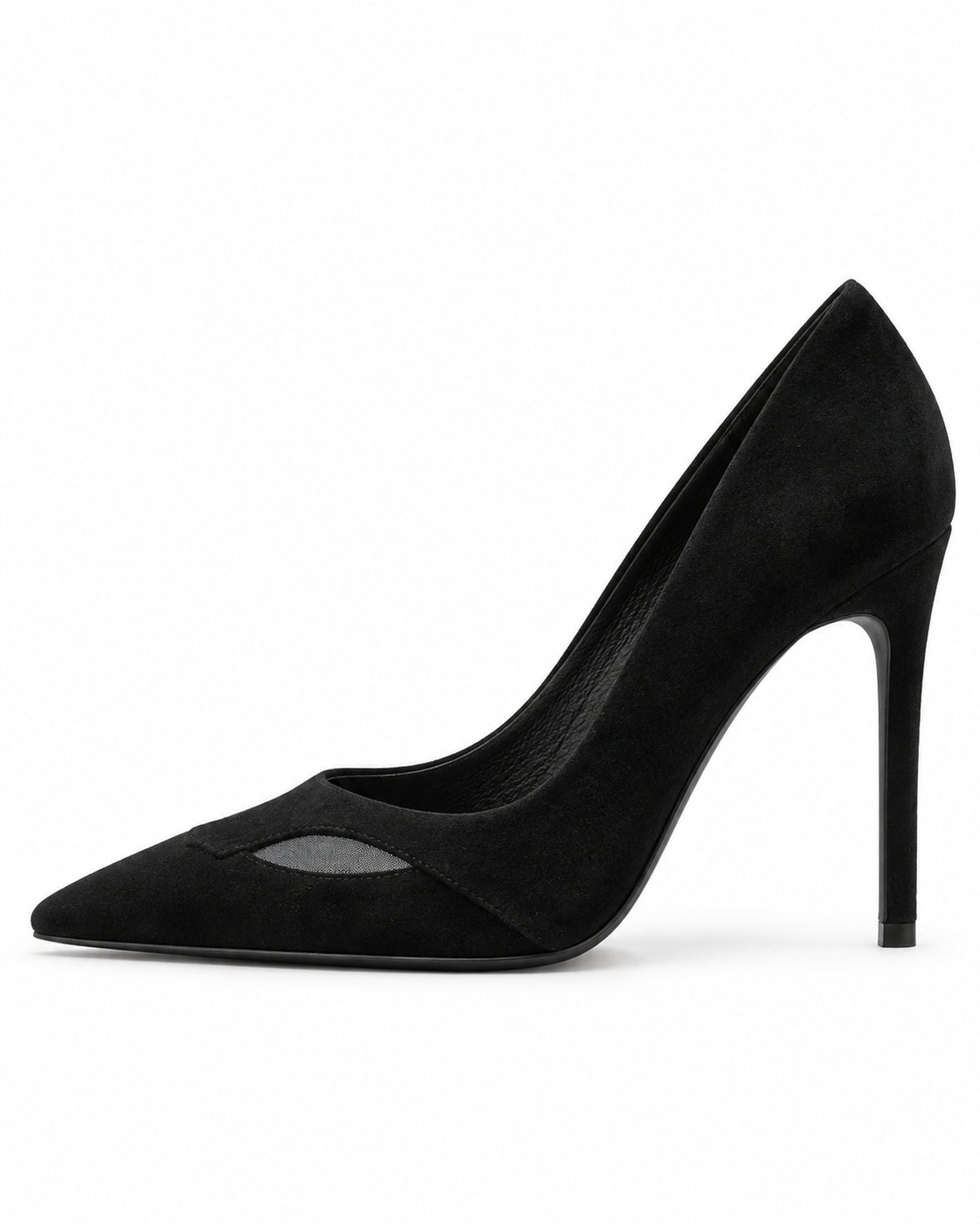 Black Suede Pointed-Toe Pumps