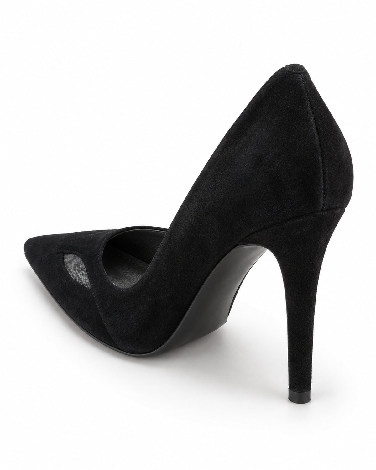 Black Suede Pointed-Toe Pumps