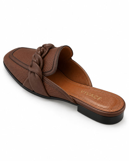 Amelie Twist-Detail Loafer Mule