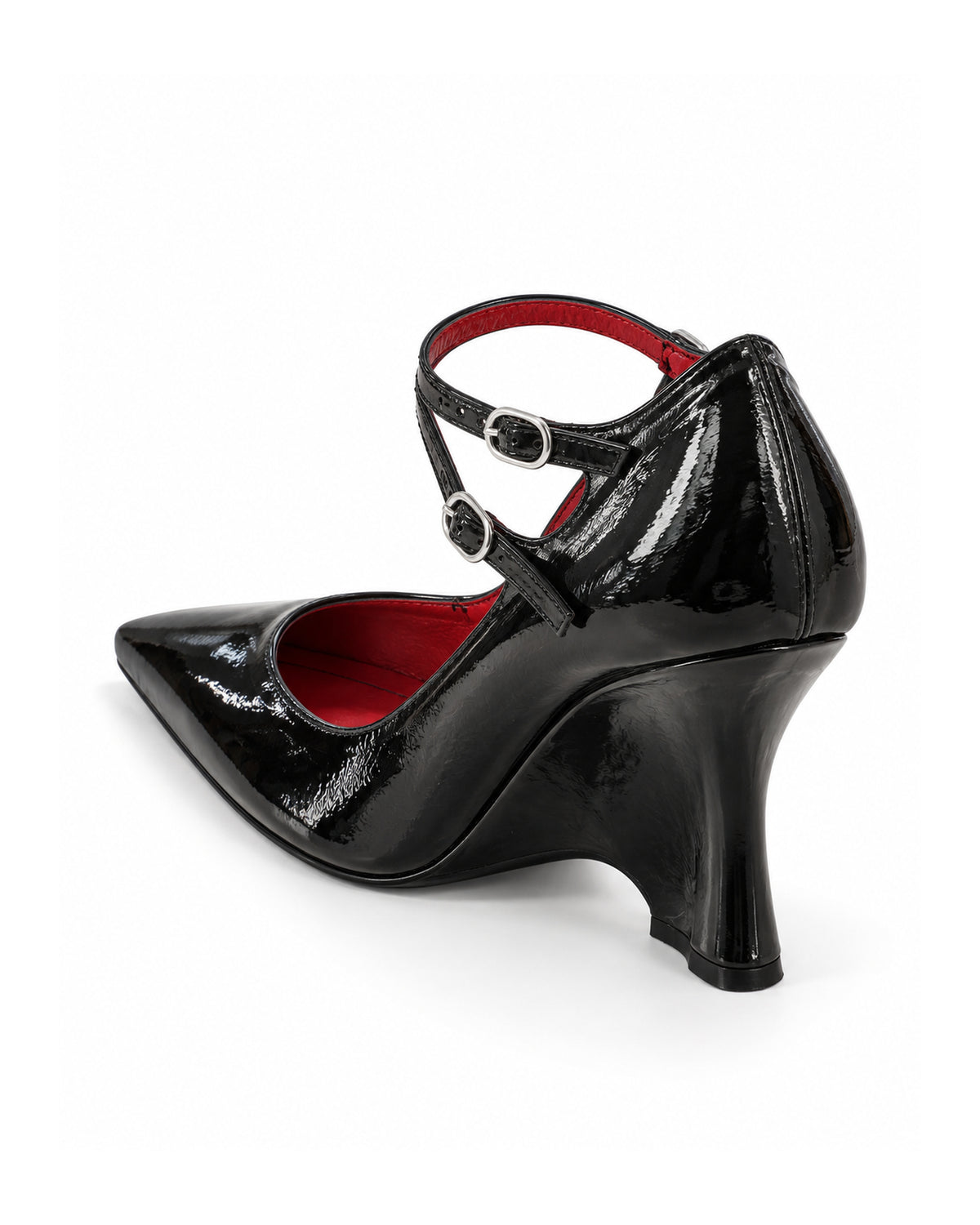 Adrienne Cross-Strap Sculpted-Heel Pump