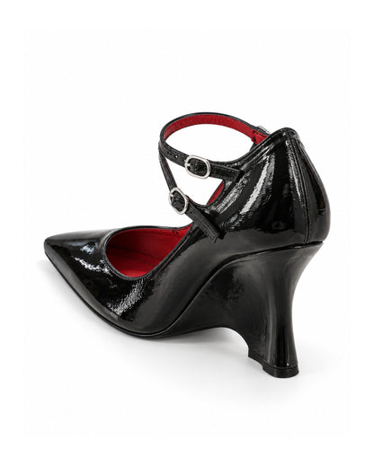 Adrienne Cross-Strap Sculpted-Heel Pump