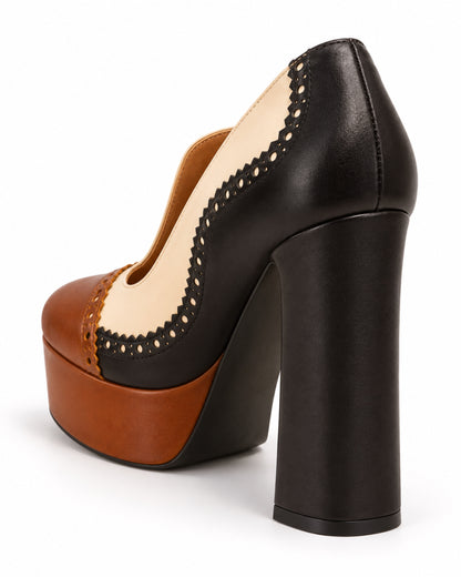 Isaline Brogue Platform Pump