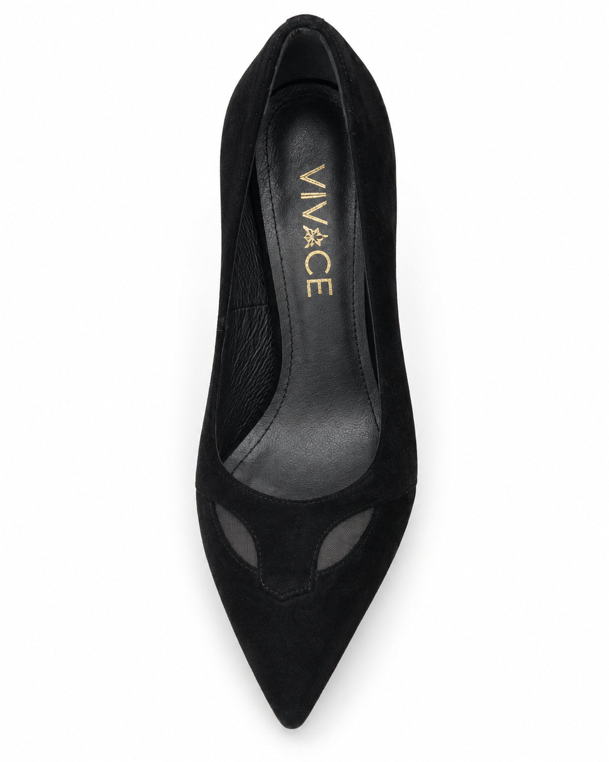 Black Suede Pointed-Toe Pumps