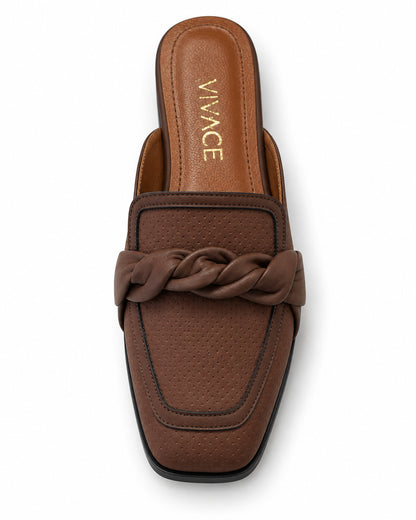 Amelie Twist-Detail Loafer Mule