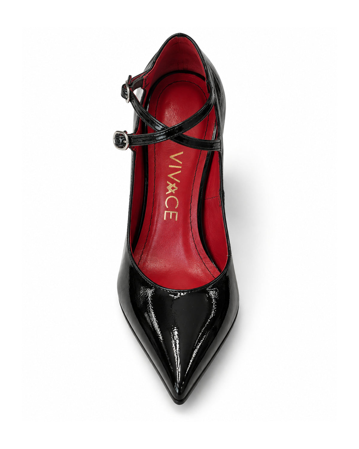 Adrienne Cross-Strap Sculpted-Heel Pump