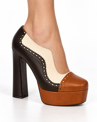 Isaline Brogue Platform Pump