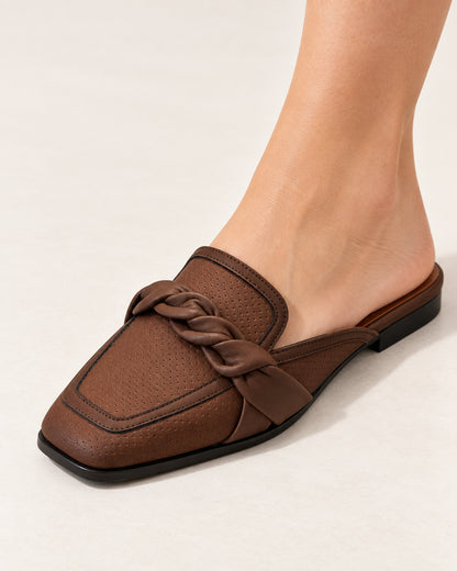 Amelie Twist-Detail Loafer Mule