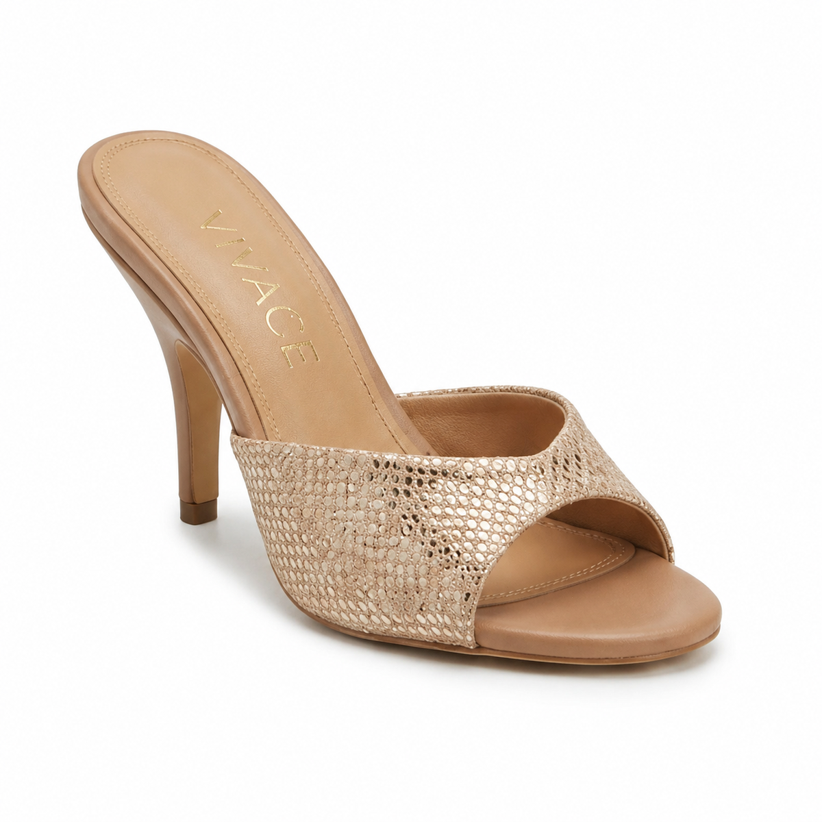 Mireille Textured Mule Gold/Beige women's shoe by VIVACE