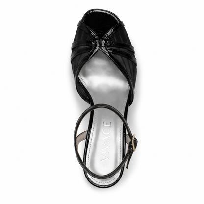 Romane Mesh Platform Sandal Black women's shoe by VIVACE