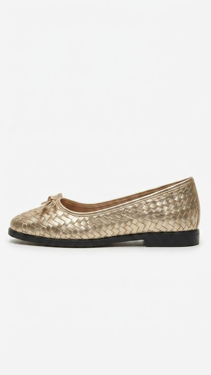 Noémie Woven Ballet Flat in Gold by VIVACE – product image 3