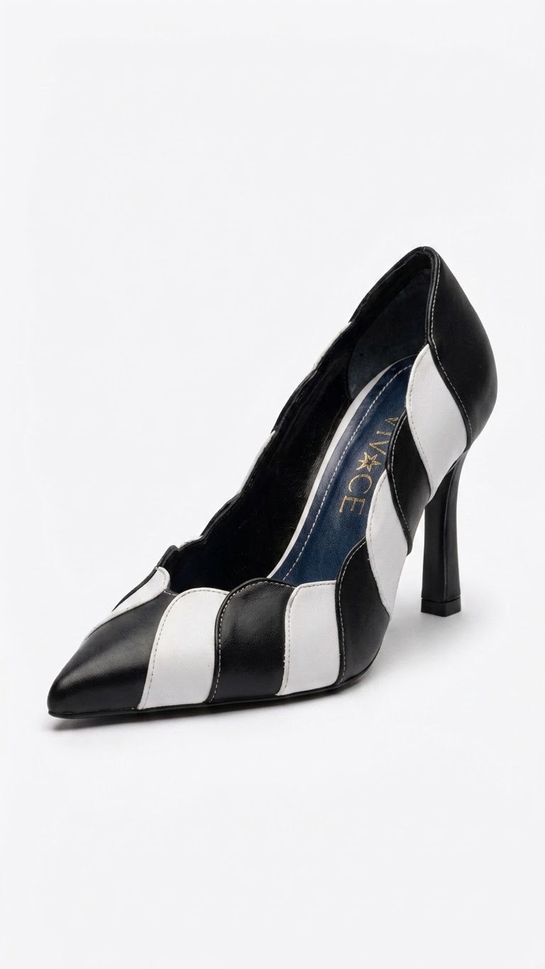 Monroe Black & White Pumps