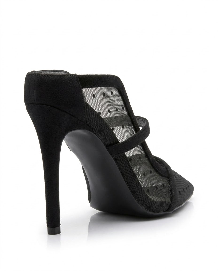 Celeste Polka-Dot Mesh Mule