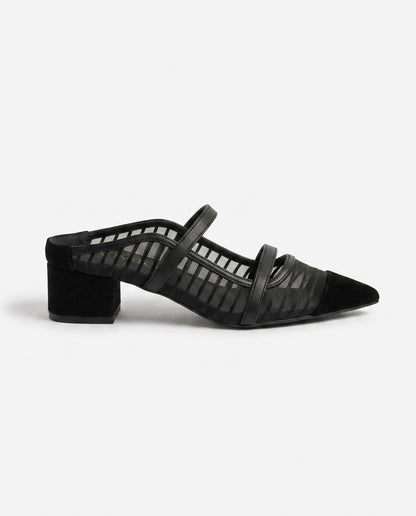 Mirelle Mesh-Strap Pump in Black by VIVACE – product image 2