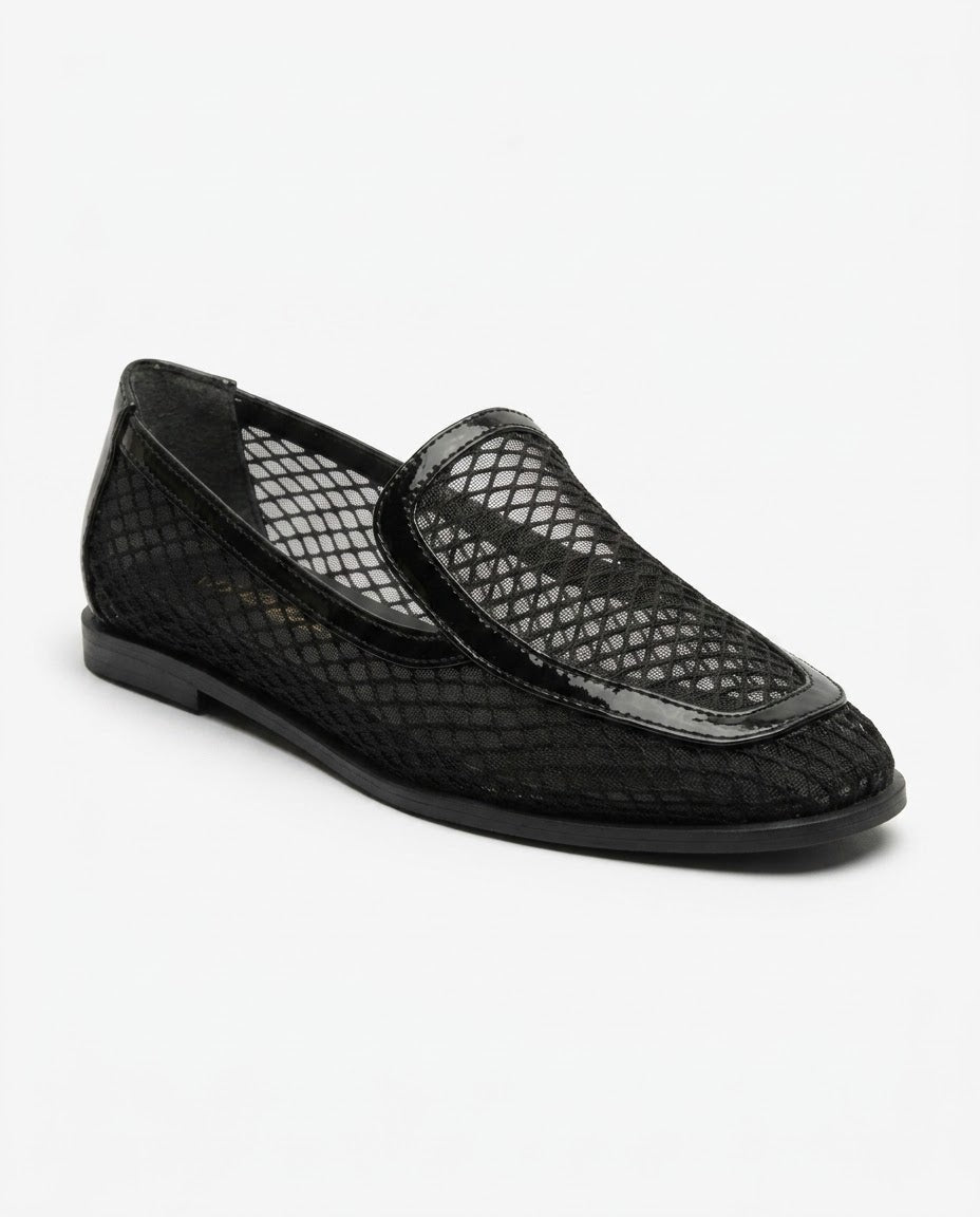 Nerina Patent-Trim Mesh Loafer