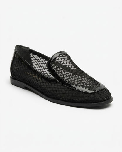 Nerina Patent-Trim Mesh Loafer in Black by VIVACE – product image 1