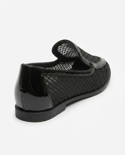 Nerina Patent-Trim Mesh Loafer in Black by VIVACE – product image 3