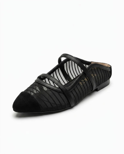Liora Mesh Mary Jane Flat in Black by VIVACE – product image 1