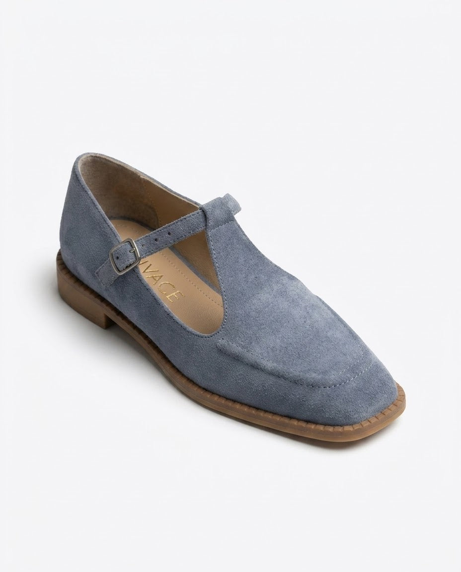 Sabine Suede T-Strap Loafer