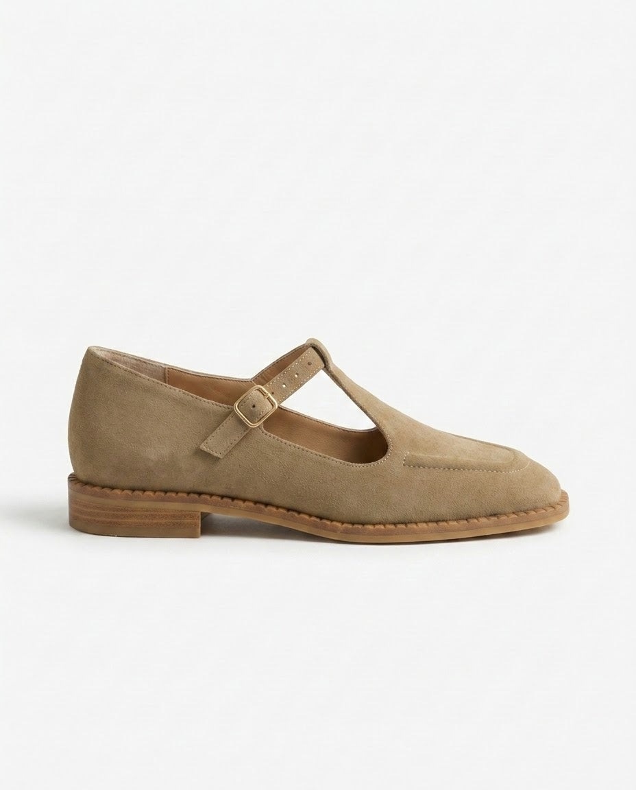 Sabine Suede T-Strap Loafer