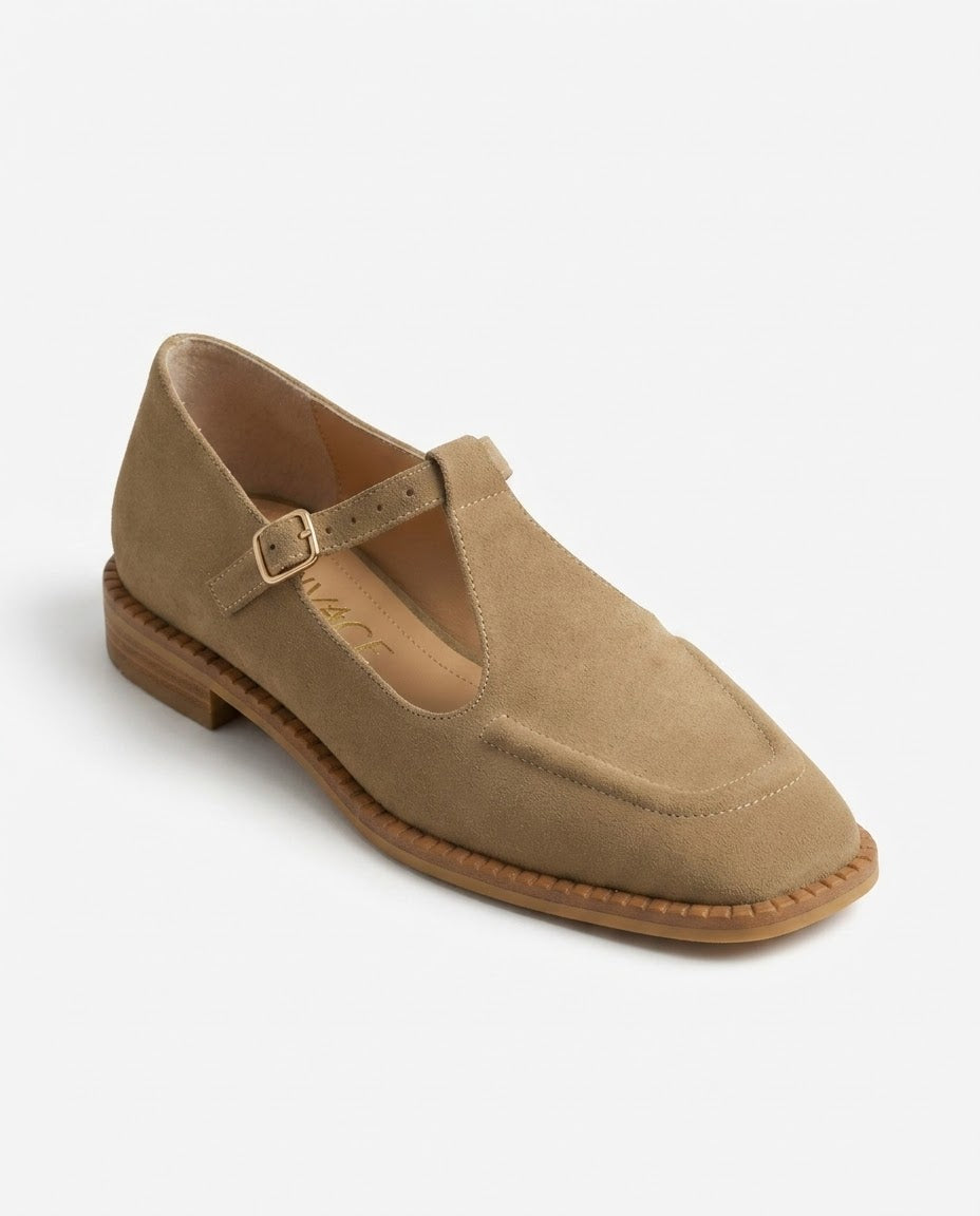 Sabine Suede T-Strap Loafer