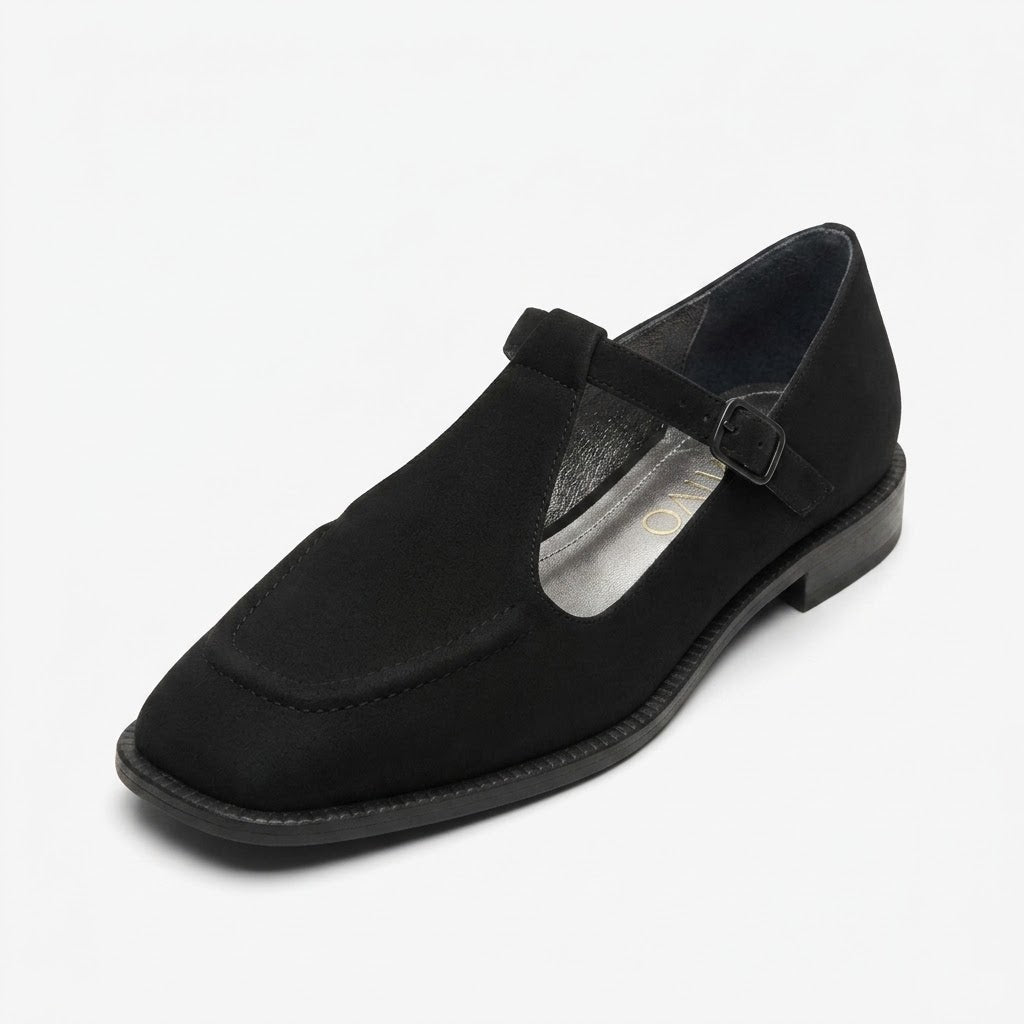 Sabine Suede T-Strap Loafer