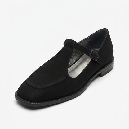 Sabine Suede T-Strap Loafer in Blue by VIVACE – product image 3