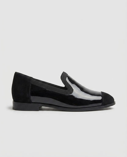 Calista Patent & Suede Loafer in Black by VIVACE – product image 2