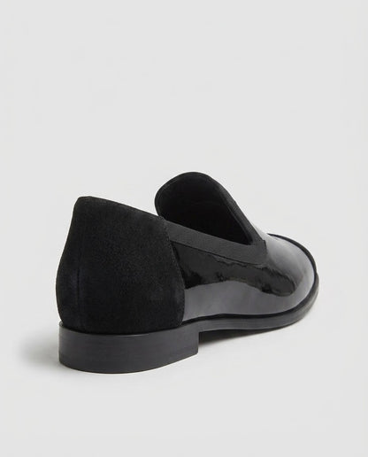 Calista Patent & Suede Loafer in Black by VIVACE – product image 3