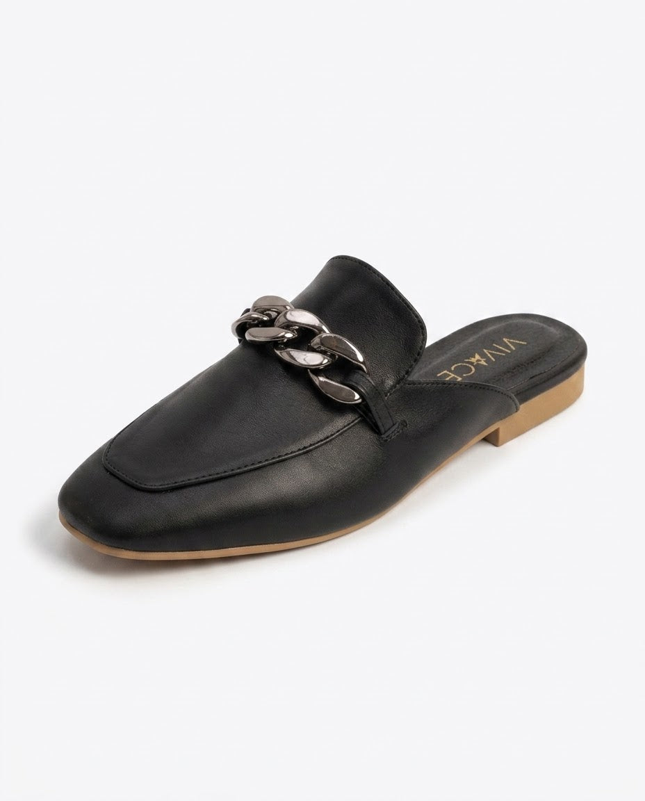 Clarita Chain Loafer Mule