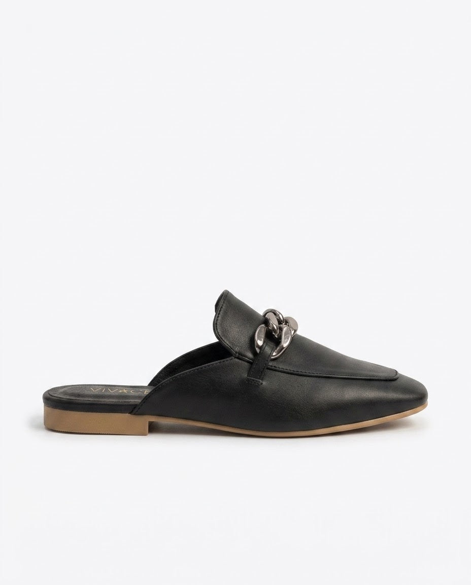 Clarita Chain Loafer Mule
