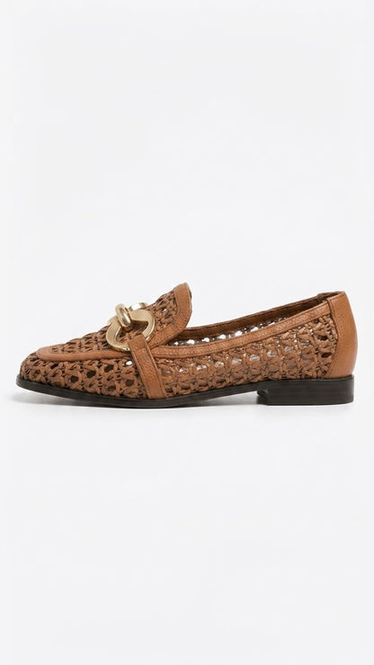 Camille Woven Chain Loafer in Camel by VIVACE – product image 3