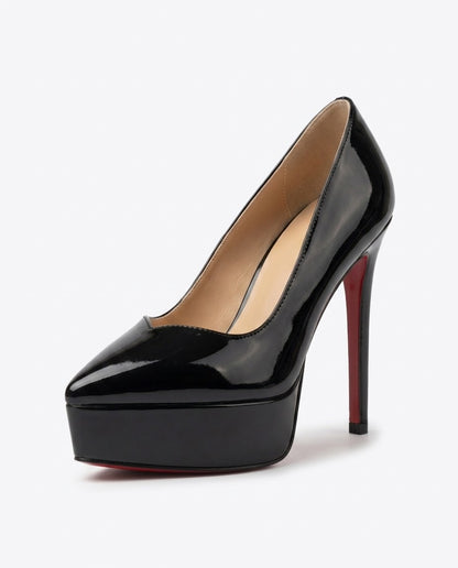 Serafina Patent Platform Pump in Black by VIVACE – product image 1