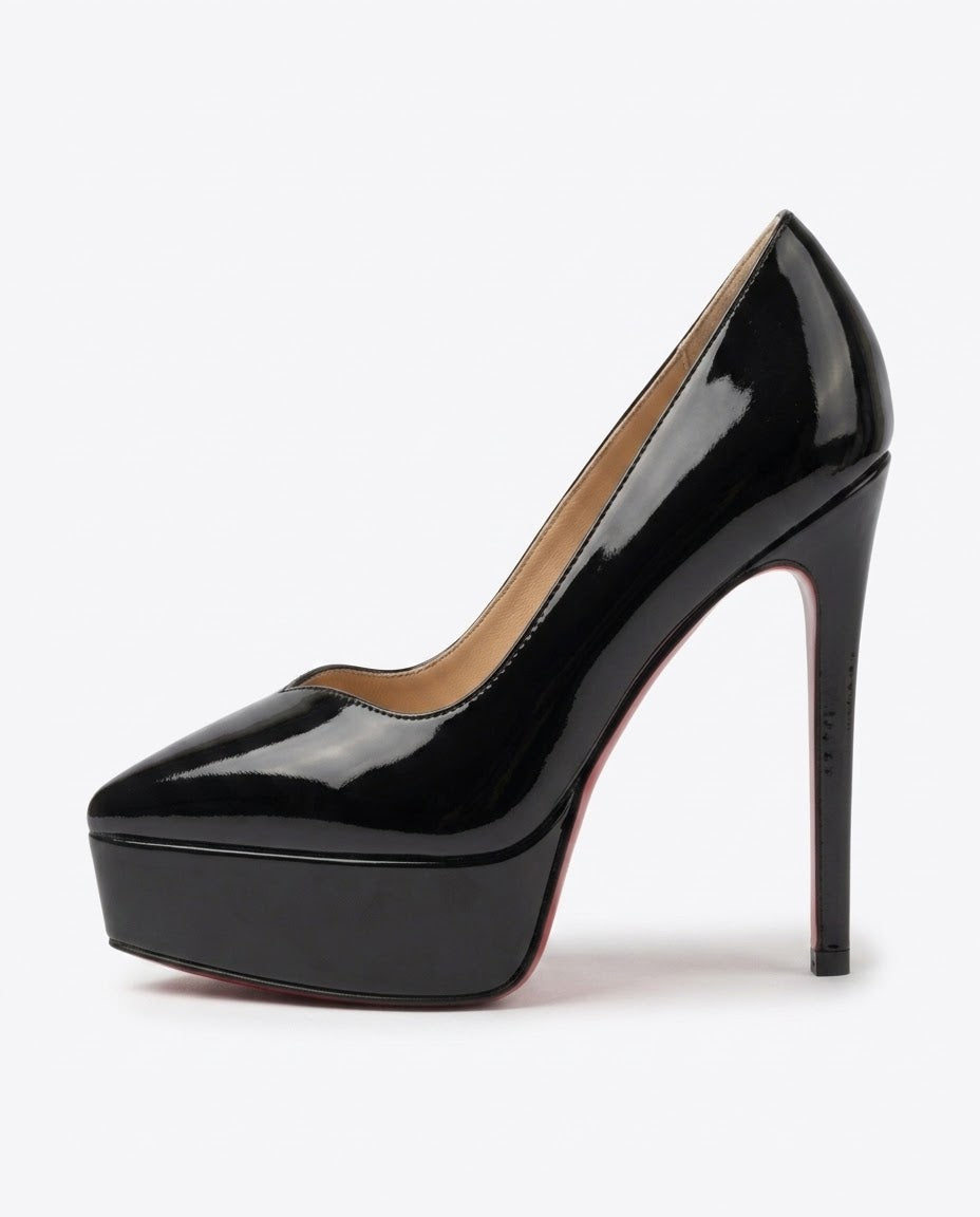 Serafina Patent Platform Pump in Black by VIVACE – product image 2