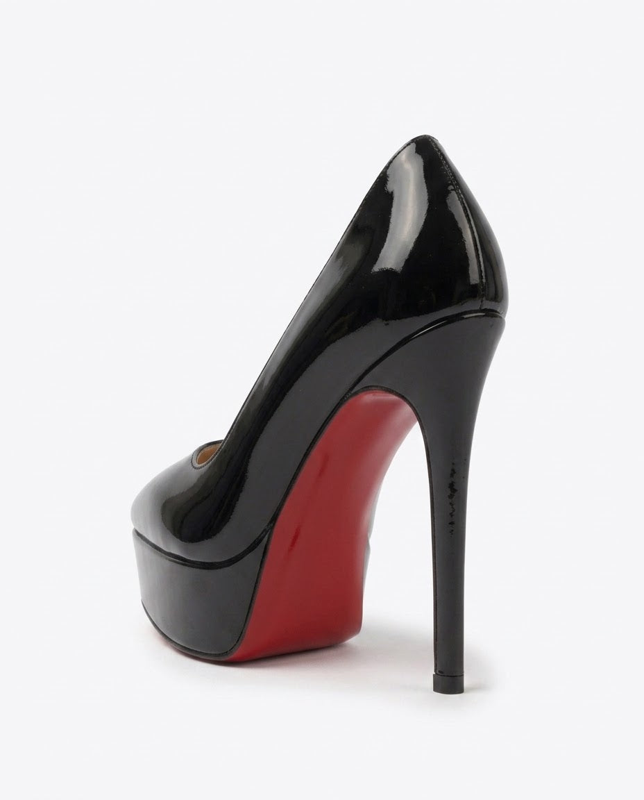 Serafina Patent Platform Pump in Black by VIVACE – product image 3