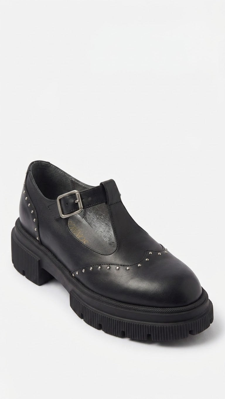Delphine Patent T-Strap Loafer in Brown by VIVACE – product image 5