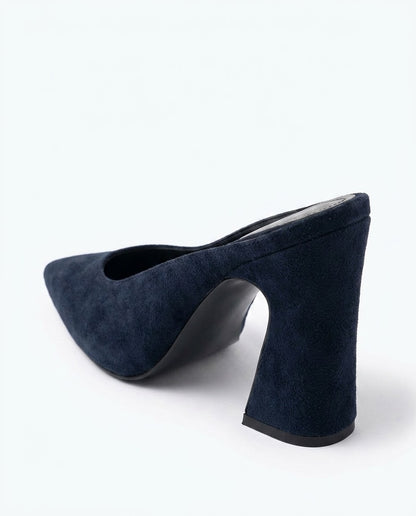 Lorena Sculpted-Heel Suede Mule in Black by VIVACE – product image 4