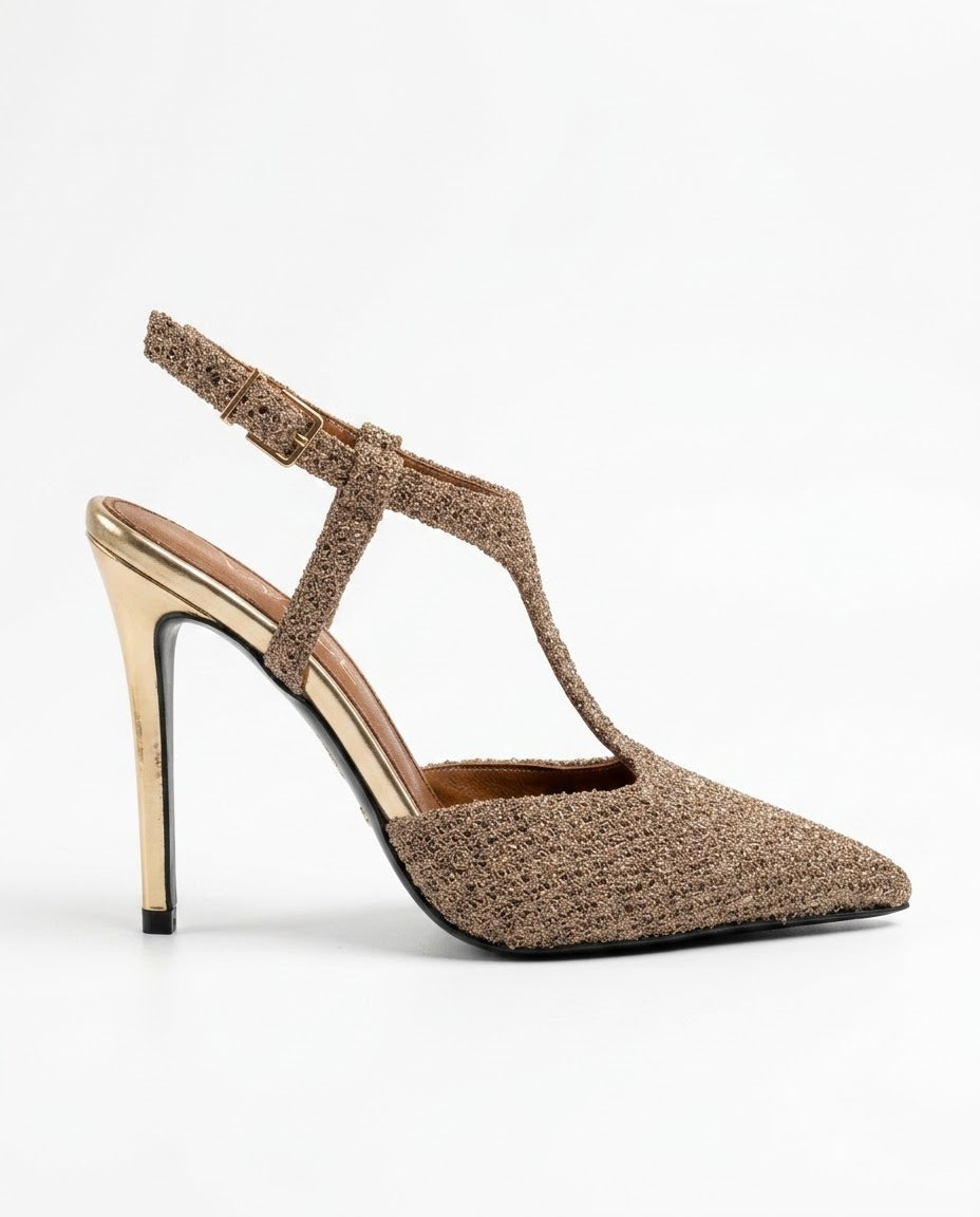 Solène T-Strap Pump in Brown by VIVACE – product image 2