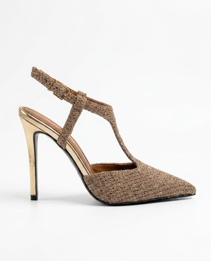 Solène T-Strap Pump in Brown by VIVACE – product image 2