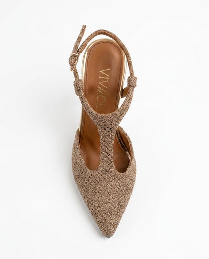 Solène T-Strap Pump in Brown by VIVACE – product image 4