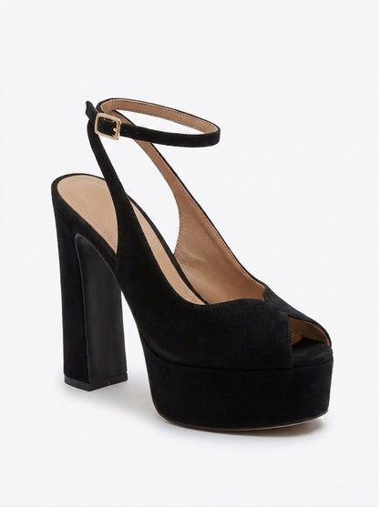Isadora black platform sandal by VIVACE, product view