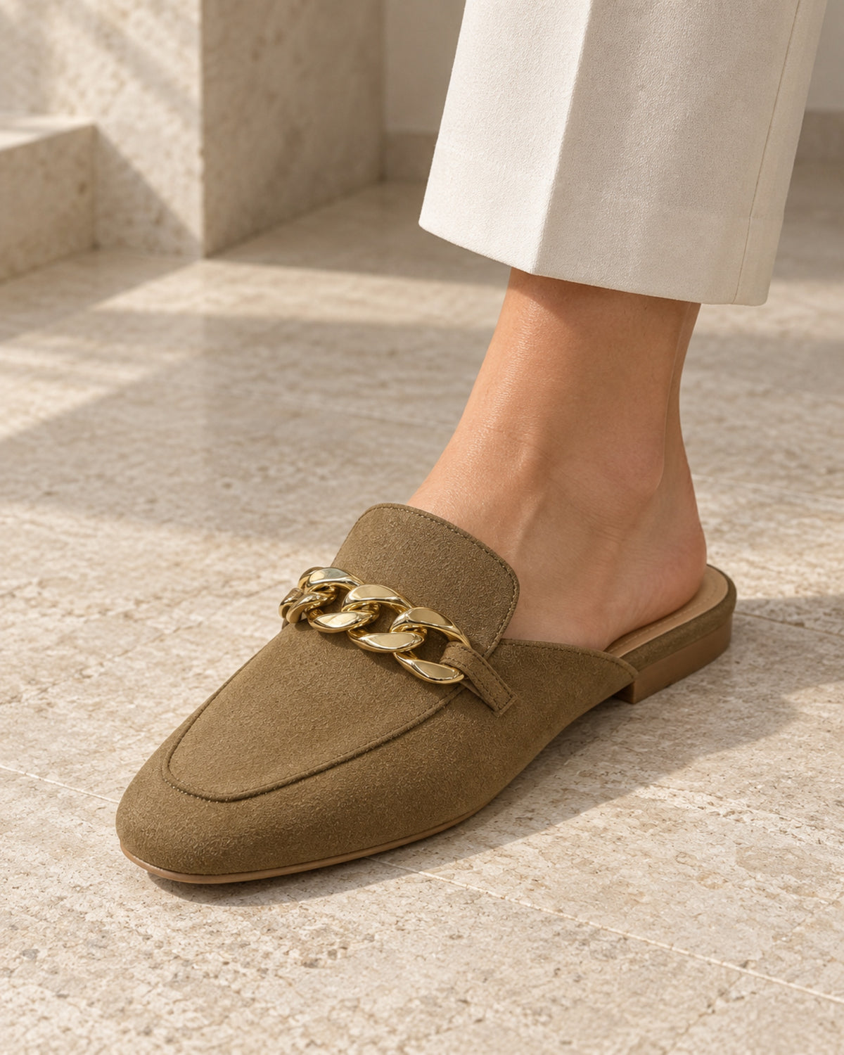 Clarita Chain Loafer Mule